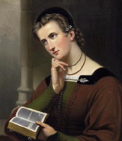 unknow artist Portrait of a young woman with Bible